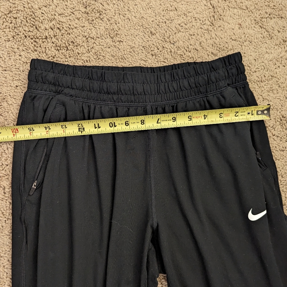 Nike Dri Fit Black Womens Medium sweatpants joggers zipper leg, zipper pockets - Picture 5 of 8